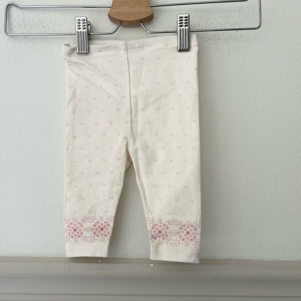 Ralph Lauren Cream and Pink Kids Leggings Baby 0-3 months